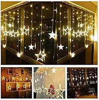 Fusked Tar Curtain Lights, 16 Stars 136 LED Curtain String Lights Fairy Lights for Christmas Wedding Decoration Home Patio-thumb1
