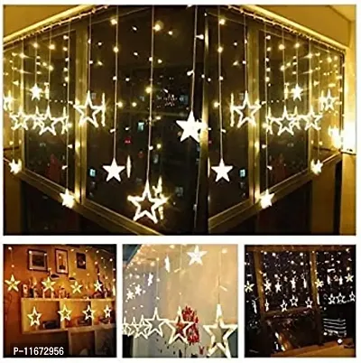 Fusked Tar Curtain Lights, 16 Stars 136 LED Curtain String Lights Fairy Lights for Christmas Wedding Decoration Home Patio-thumb2
