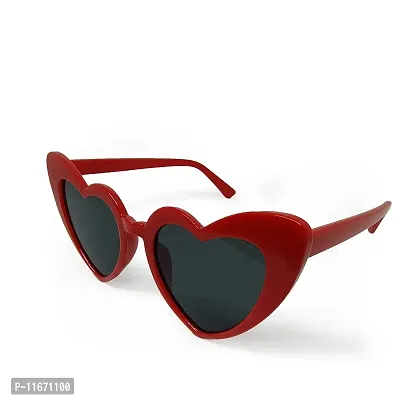 Fusked Caaju Red heart Sun Glasses Stylish and Trendy Flame Sunglasses Flame Rimless Sunglasses Rimless Heart Shape Glasses Eyewear for Party -Red heart Sunglass-thumb3
