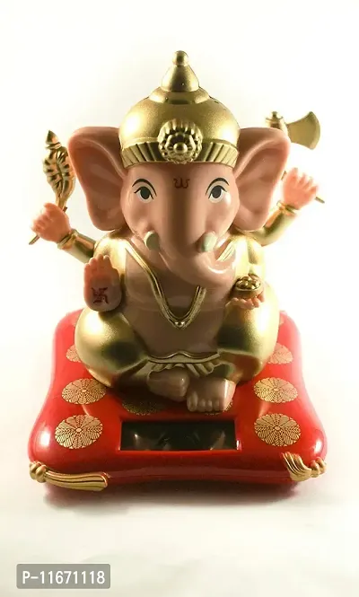 Caaju Plastic Ganesha Statue, 11.43 X 8 X 7.62 cm, Multicolour