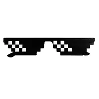 Naughtyy Musketeers Men's Thug Life with Pixelated Mosaic Acrylic Black Sunglasses-thumb3