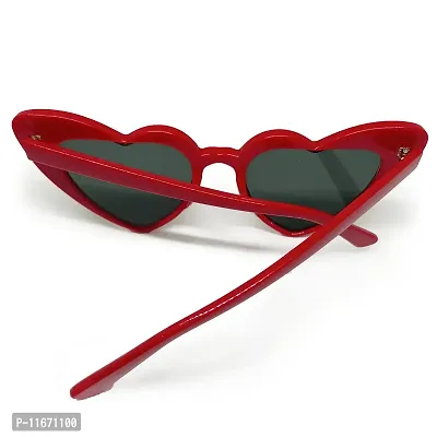 Fusked Caaju Red heart Sun Glasses Stylish and Trendy Flame Sunglasses Flame Rimless Sunglasses Rimless Heart Shape Glasses Eyewear for Party -Red heart Sunglass-thumb5