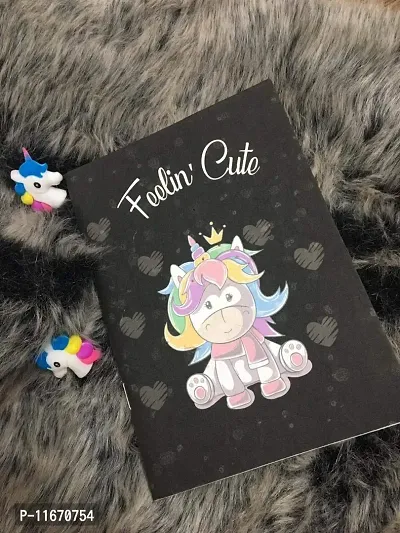 Caaju Unicorn plantable diary with 1 plantable pencil 1 unicorn pen- black-thumb2