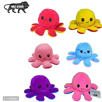Fusked Emotional sad and Happy Octopus Mini Plush | Birthday Gift for Girls/Wife, Boyfriend/Husband, Soft Toys Wedding for Couple Special, Baby Toys Gift Items Red & Yellow Buy 1 Get 1 Free-thumb0