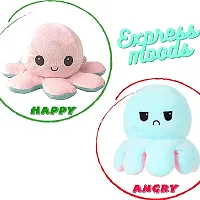 Fusked Emotional sad and Happy Reversible Moody Octopus Mini Plush Side Changing Stuffed Toy | Mini Cute Baby Reversible Octopus Plush Super Soft Toys | Sky Blue & Light Pink Buy 1 Get 1 Free-thumb2