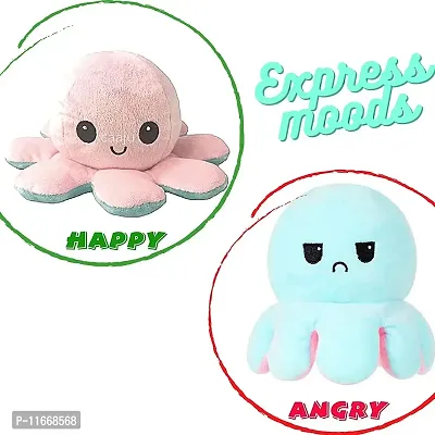 Fusked Emotional sad and Happy Reversible Moody Octopus Mini Plush Side Changing Stuffed Toy | Mini Cute Baby Reversible Octopus Plush Super Soft Toys | Sky Blue & Light Pink Buy 1 Get 1 Free-thumb3