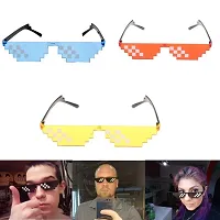 Fusked Thug Life Sunglasses Pixelated Mosaic Glasses Party Glasses MLG Shades (12 Pixels) Made in India (RED)-thumb3