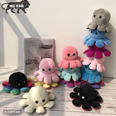 Fusked Emotional sad and Happy Reversible Moody Octopus Mini Plush Side Changing Stuffed Toy | Mini Cute Baby Reversible Octopus Plush Super Soft Toys | Dark Blue & Pink Buy 1 Get 1 Free-thumb4