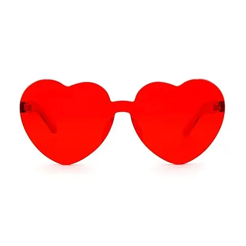 Fusked Fancy Sylish Heart Shaped Sun Glasses Stylish and Trendy Sunglasses (Red)