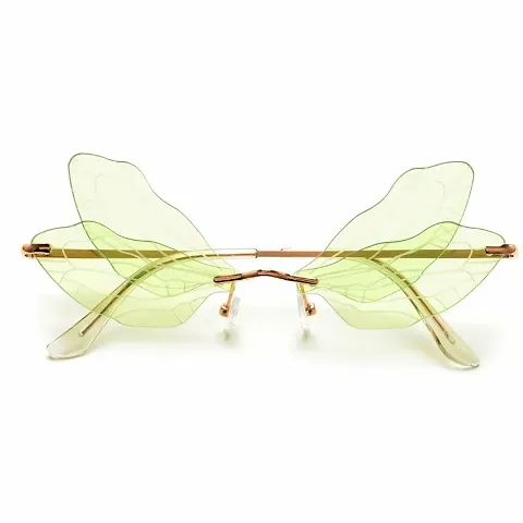 FUSKED Dragon Fly Sunglass cool Sunglass, Rimless Frameless Butterfly Sun glasses Unisex Vintage Eyewear SUNGLASS