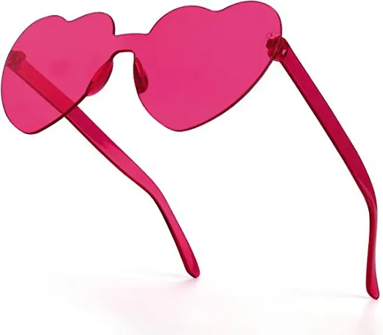 FUSKED Rimless Sunglasses Heart Shaped Frameless Glasses Trendy Candy Color Eyewear for Party Favor MEN WOMEN SUNGLASS