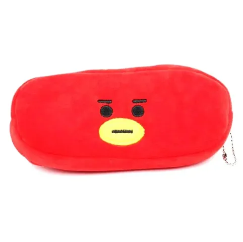 FUSKED BTS Character Pencil Pouch Soft Toys for Children, Kids Favorite Pencil Box and Cosmetic Pouch for Girls Multi-Functional Pen Box