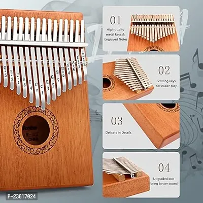 Kalimba Thumb Piano,YUNDIE Portable 17 Keys Mbira Finger Piano with Tune Hammer and Study Instruction,Musical Instruments Birthday Gift for Kid Adult Beginners Professional(Brown)-thumb2