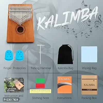 Kalimba Thumb Piano,YUNDIE Portable 17 Keys Mbira Finger Piano with Tune Hammer and Study Instruction,Musical Instruments Birthday Gift for Kid Adult Beginners Professional(Brown)-thumb3