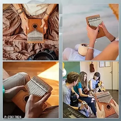 Kalimba Thumb Piano,YUNDIE Portable 17 Keys Mbira Finger Piano with Tune Hammer and Study Instruction,Musical Instruments Birthday Gift for Kid Adult Beginners Professional(Brown)-thumb4