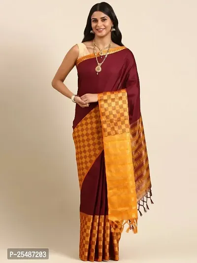 Fancy Cotton Silk Saree With Blouse Piece For Women