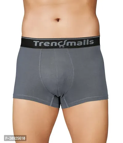 Stylish Cotton Grey Solid Trunks For Men