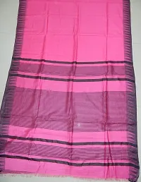 INDIA SILK PWCS LTD Women's Bhagalpuri Cotton Silk Temple Border Saree with Blouse (KST39, Pink Black)-thumb3