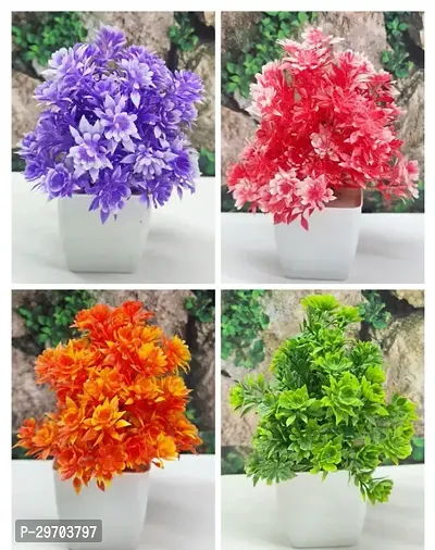 Beautiful Artificial Plant With Pot For Interior Decoration Pack Of 4-thumb0