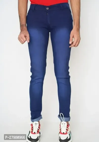 Classic Blue Casual Denim Jeans For Men-thumb0