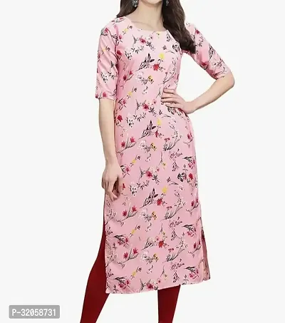 Stylish Pink Cotton Blend Kurta For Women-thumb0