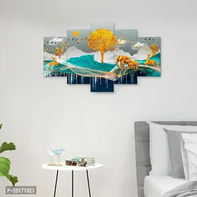 Artful Craft and  Set of Five Framed Wall Painting for Home Decoration , Paintings for Living room , Bedroom , Big Size 3D Scenery ( 17 X 30 INCH-thumb5