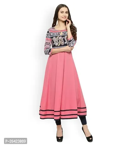 Beautiful Crepe Peach Anarkali, Pack of 1-thumb0