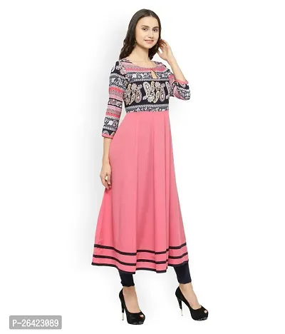 Beautiful Crepe Peach Anarkali, Pack of 1-thumb2