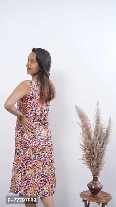 Trendy Multicoloured Crepe Knee Length Printed Dress For Women-thumb3