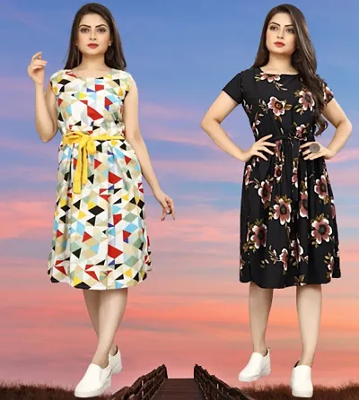 Fancy Printed Casual wear Dress Combo of 2