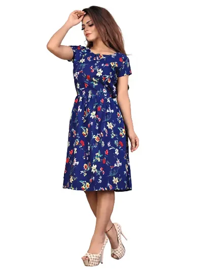 Stylish Poly Crepe A-Line Dress For Women