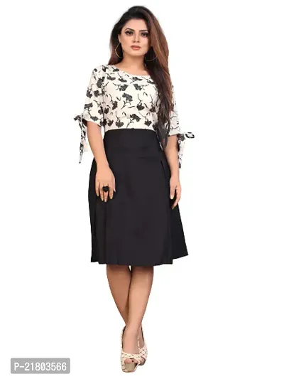 Stylish Crepe Printed Dress For Women