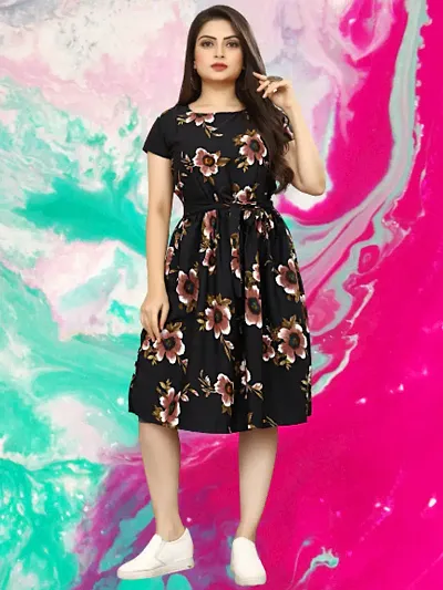 Trendy Floral Print Dress