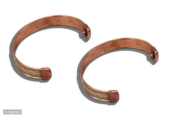 Roque Collections  Set of two  Elegant Copper Magnetic Bracelet for Health and Style - Unisex Design-thumb0