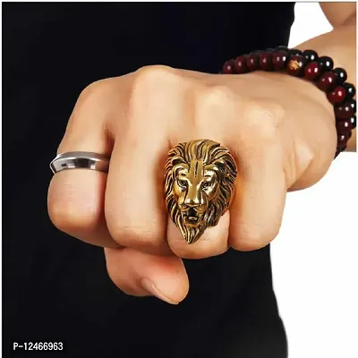 PROFESSIONAL LION GOLD FACE RING-thumb0