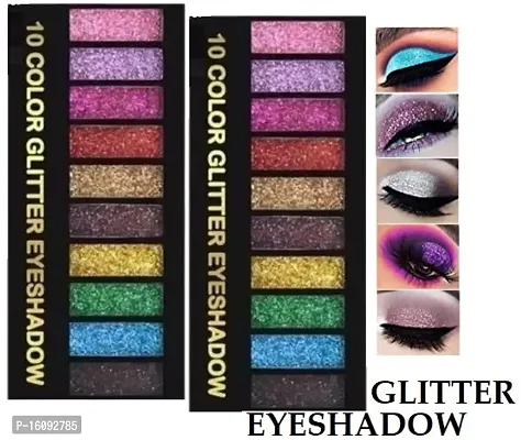 PROFESSIONAL 10 COLOR GLITTER EYESHADOW PACK OF 02