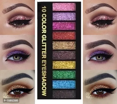 PROFESSIONAL 10 COLOR GLITTER EYESHADOW PACK OF 01-thumb0