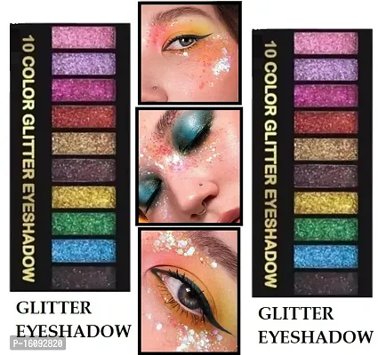 PROFESSIONAL 10 COLOR GLITTER EYESHADOW PACK OF 02-thumb0