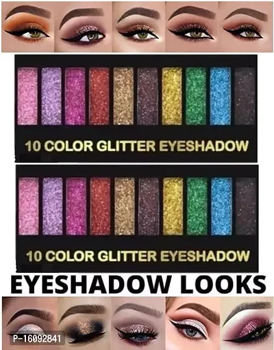 PROFESSIONAL 10 COLOR GLITTER EYESHADOW PACK OF 02-thumb0