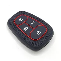 CLOUDSALE Silicone Key Cover Compatible For Tata Nexon, Harrier, Altroz, Punch, Safari 2021, Safari Gold 4 Button Smart Key (Pack of 1, Black) Key Cover-thumb1
