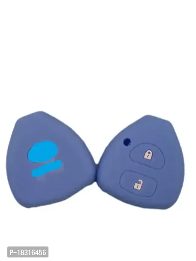 CLOUDSALE ; Your Store. Your Place Silicone Remote Key Cover for Innova/fortuner/Corolla with 2 Button Remote Key (Sky Blue, Pack of 1)