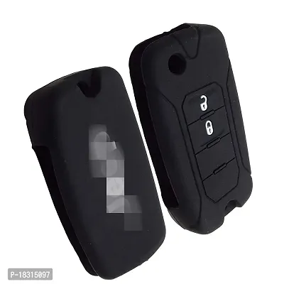 Cloudsale Silicone Car Key Cover Compatible with Jeep Compass (2 Button flip Key only) (Pack of 1)-thumb3