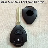 CLOUDSALE ; Your Store. Your Place Silicone Remote Key Cover for Innova/fortuner/Corolla with 2 Button Remote Key(Black,Pack of 1)-thumb1