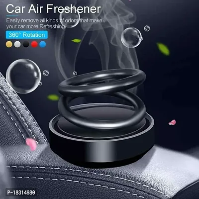 Cloudsale Solar Ring Car Air Freshener Double Loop Rotary Air Conditioner Dashboard Air Freshener Perfume (Black Metal Body)-thumb3