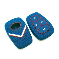 CLOUDSALE Silicone Key Cover Compatible for Tata Nexon, Harrier, Altroz, Tigor BS6, Punch, Safari 2021, Safari Gold 4 Button Smart Key (Pack of 1)(Blue)-thumb1