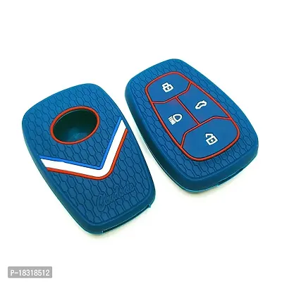 CLOUDSALE Silicone Key Cover Compatible for Tata Nexon, Harrier, Altroz, Tigor BS6, Punch, Safari 2021, Safari Gold 4 Button Smart Key (Pack of 1)(Blue)-thumb2