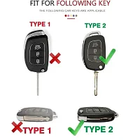 CLOUDSALE ; Your Store. Your Place Hyundai Creta Silicone Key Cover comptible with Venue Aura Elite i20 Grand i10 Nios Xcent 3 Button Flip Key-thumb2