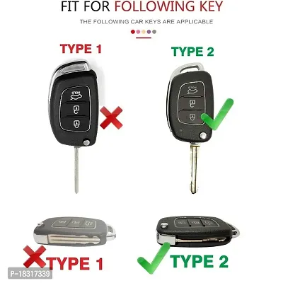 CLOUDSALE ; Your Store. Your Place Hyundai Creta Silicone Key Cover comptible with Venue Aura Elite i20 Grand i10 Nios Xcent 3 Button Flip Key-thumb3