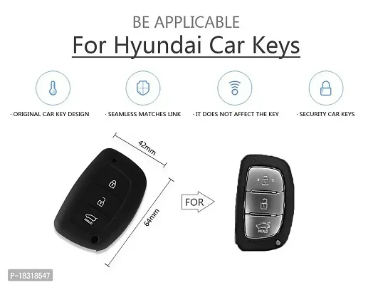 CLOUDSALE ; Your Store. Your Place Silicone Car Key Cover Compatible with Hyundai Creta, i20 Elite/Active, Grand i10, Verna, Xcent Smart Key (for Push Button Start only) - (Yellow, Pack of 1)-thumb2