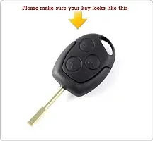 Cloudsale Silicone Key Cover Compatible with Fiesta, Fusion, Figo 3 Button Remote Key (Black, Pack of 1)-thumb1